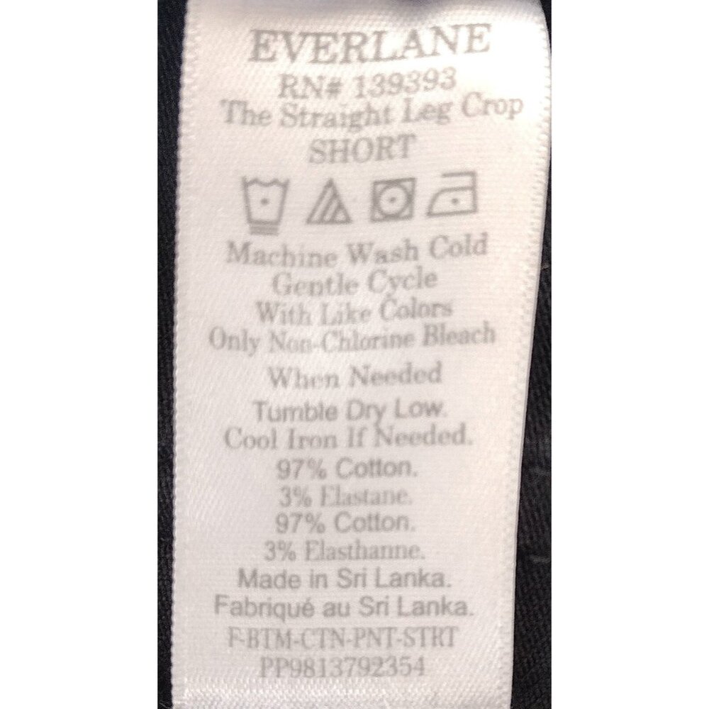 Everlane Women's Size 6 Regular Black The Straight Leg Crop Jeans - Picture 7 of 9